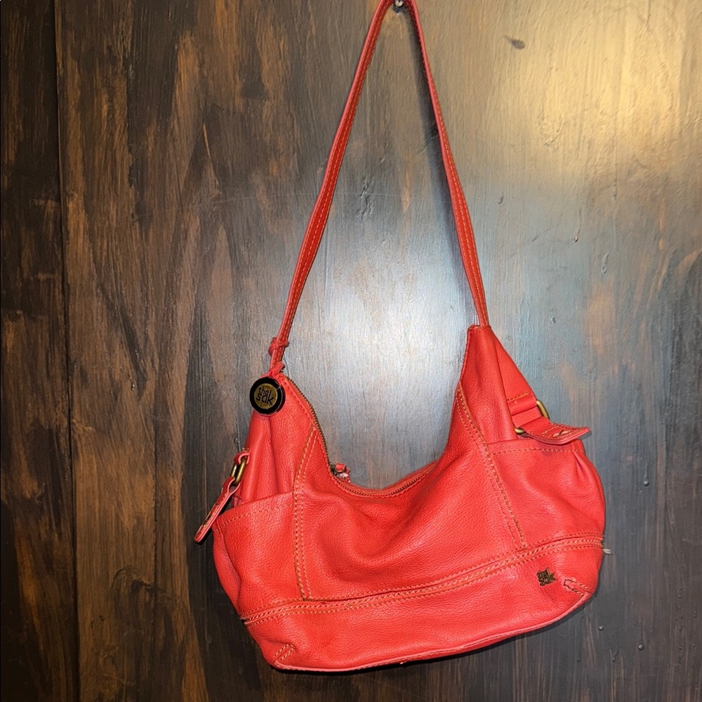 The SAK Red Leather Shoulder Bag